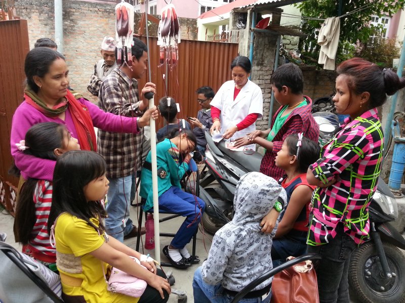 Transfusing during the earthquake